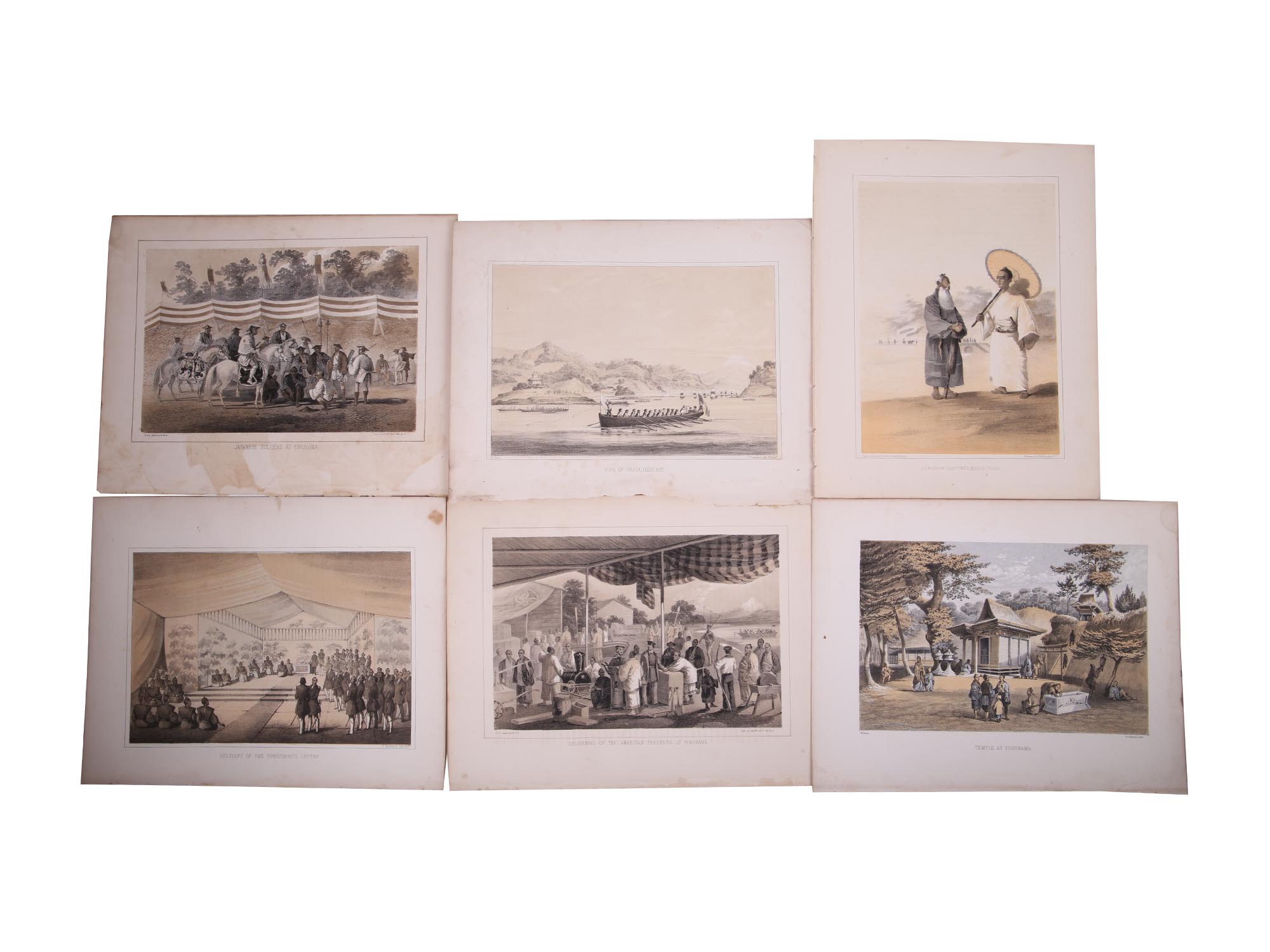 ANTIQUE JAPAN PERRY EXPEDITION COLOR LITHOGRAPHS PIC-